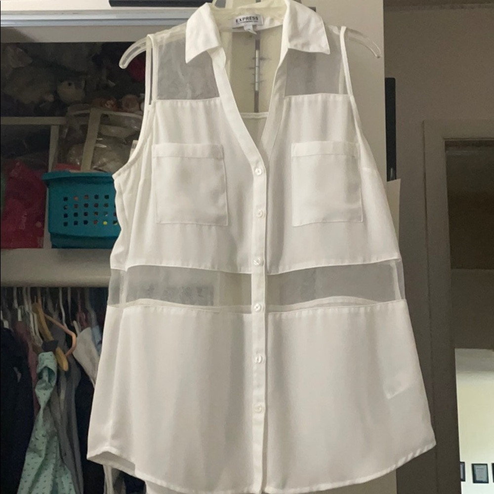 White mesh tank top